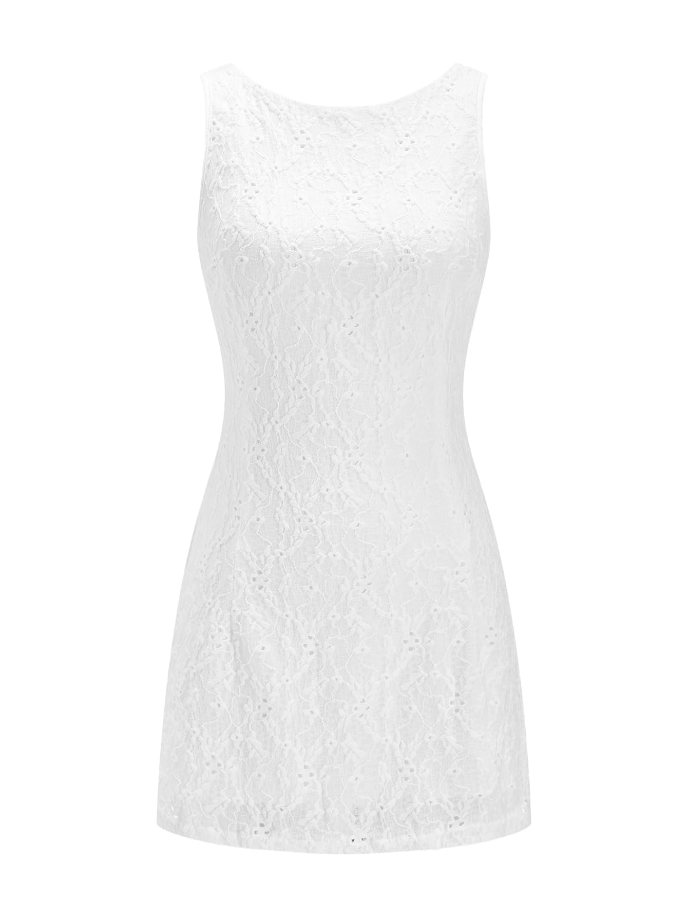Womens Summer Bodycon Mini Tank Dress Elegant Jacquard Crew Neck Work Office Dresses