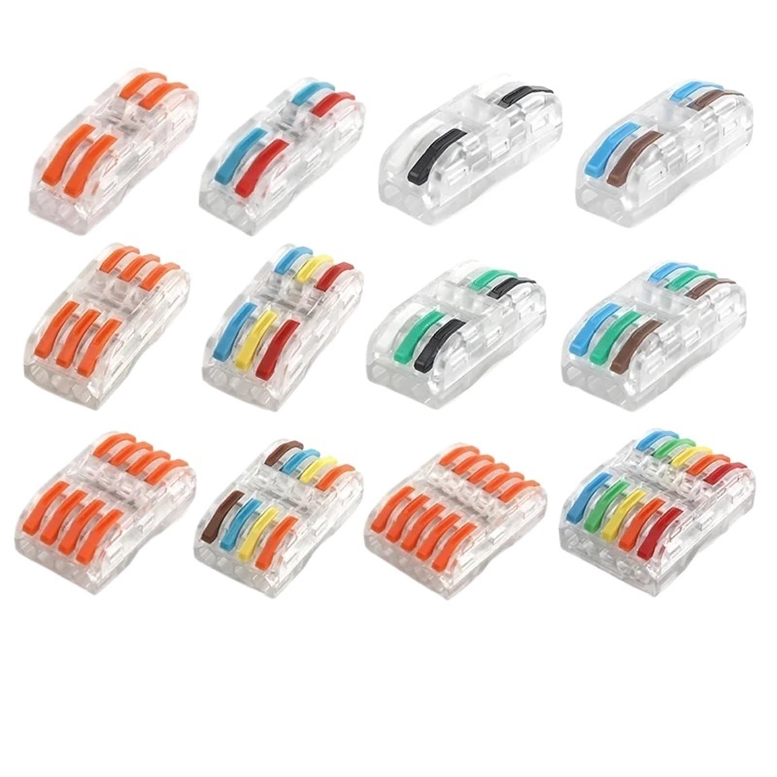 10/50 connettori for cavi a leva mini trasparenti, terminali for cavi di aggancio rapido compatti push-in for cablaggio domestico(223-T-OBLY,50PCS)
