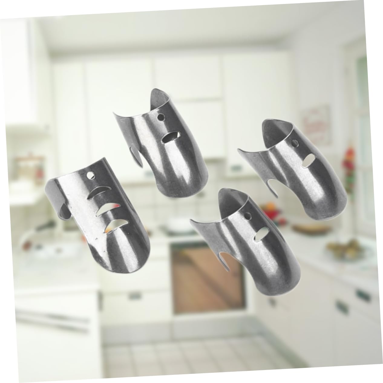 STOBAZA Sets Finger Protectors for Cutting Stainless Steel Adjustable Fit for Small and Large Hands Kitchen Chop Guard Pcs