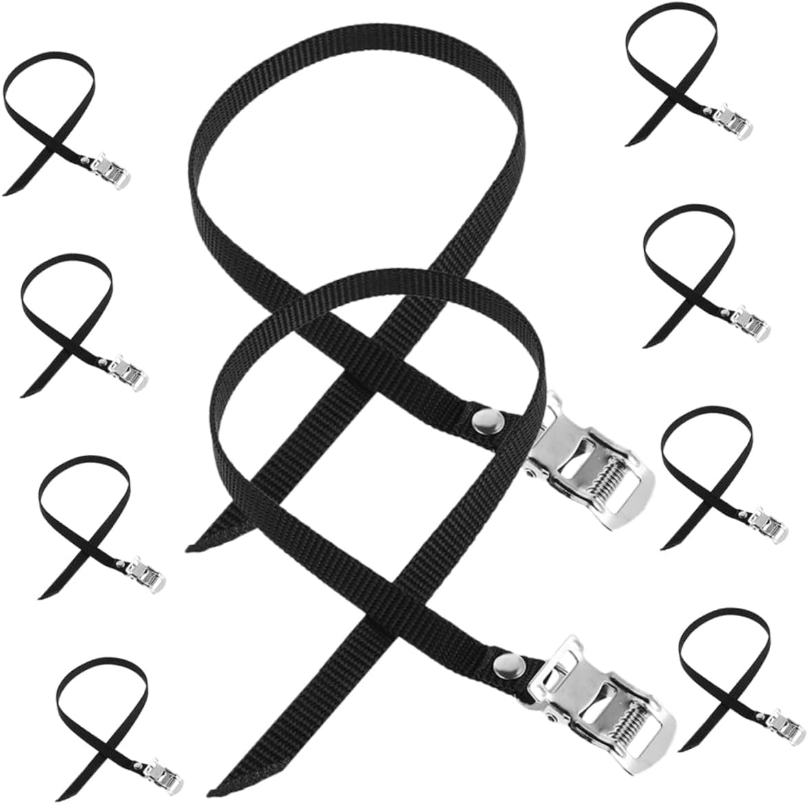 10pcs Adjustable Bike Pedal Straps Durable Foot Pedal Straps for Exercise Bikes Replacement for Cycling Training and Home Gym Use