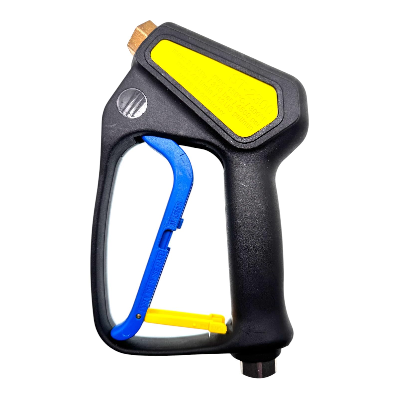 M&M Smartek Pistola de alta presión ST-2300 – Entrada 3/8" IG, salida 1/4" IG – Máx. 310 bar / 4500 psi – Hasta 150 °C – 45 l/min – Accesorios profesionales para limpieza a presión