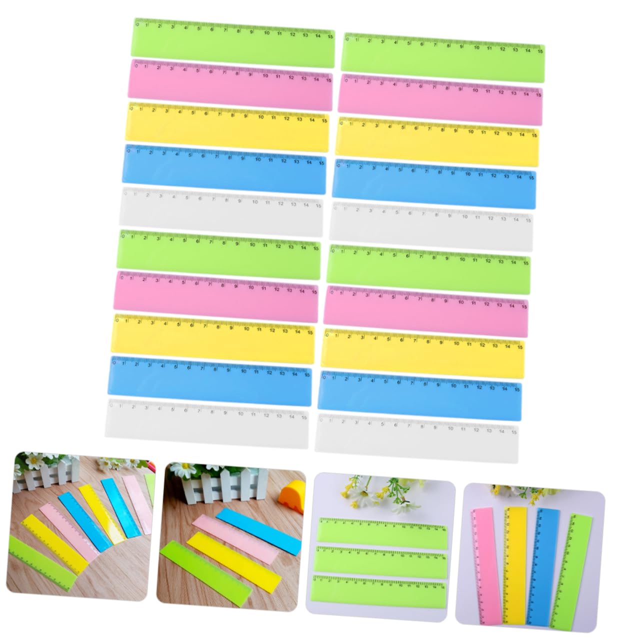 OSALADI 5 Set Righello Colorato Governate Studenti Che Misurano Righelli Righello Chiaro Misurazione Del Righello Governanti Per Gli Studenti Sovrano Trasparente Plastica 25 Pezzi * 5