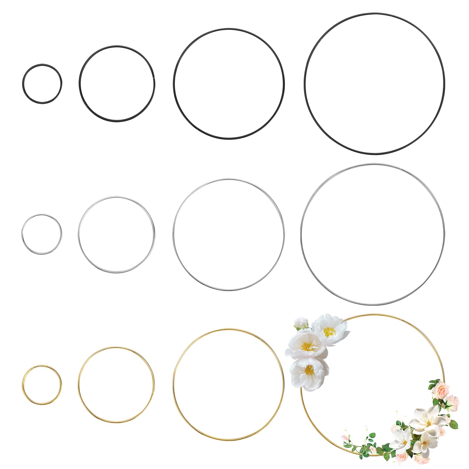 Yolzhxe Metallringe 20 Stück - DIY Bastelset 5-20cm Silber