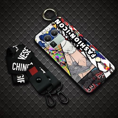 Phone Case Compatible with Realme GT8 Pro China, Waterproof Wrist Strap Shockproof Kickstand Dirt-resistant Durable Silicone Pho
