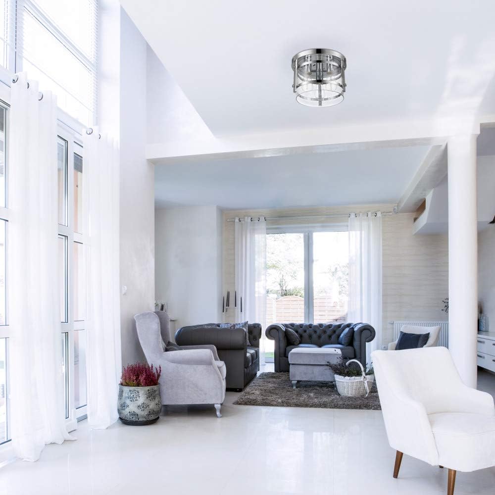 🔥 Hоt Dеаlѕ Globe Electric 60324 Wexford Light Flush Mount, Chrome with Clear Glass, 8.13