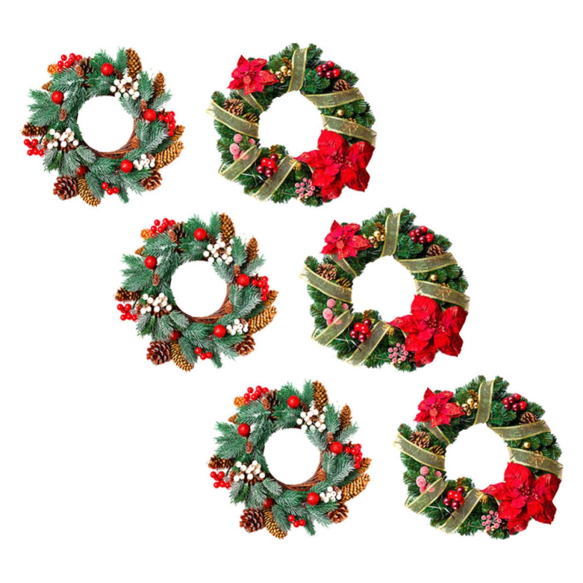 TOYANDONA 24 Pièces Autocollant de Fenêtre Couronne de Noël Pvc à