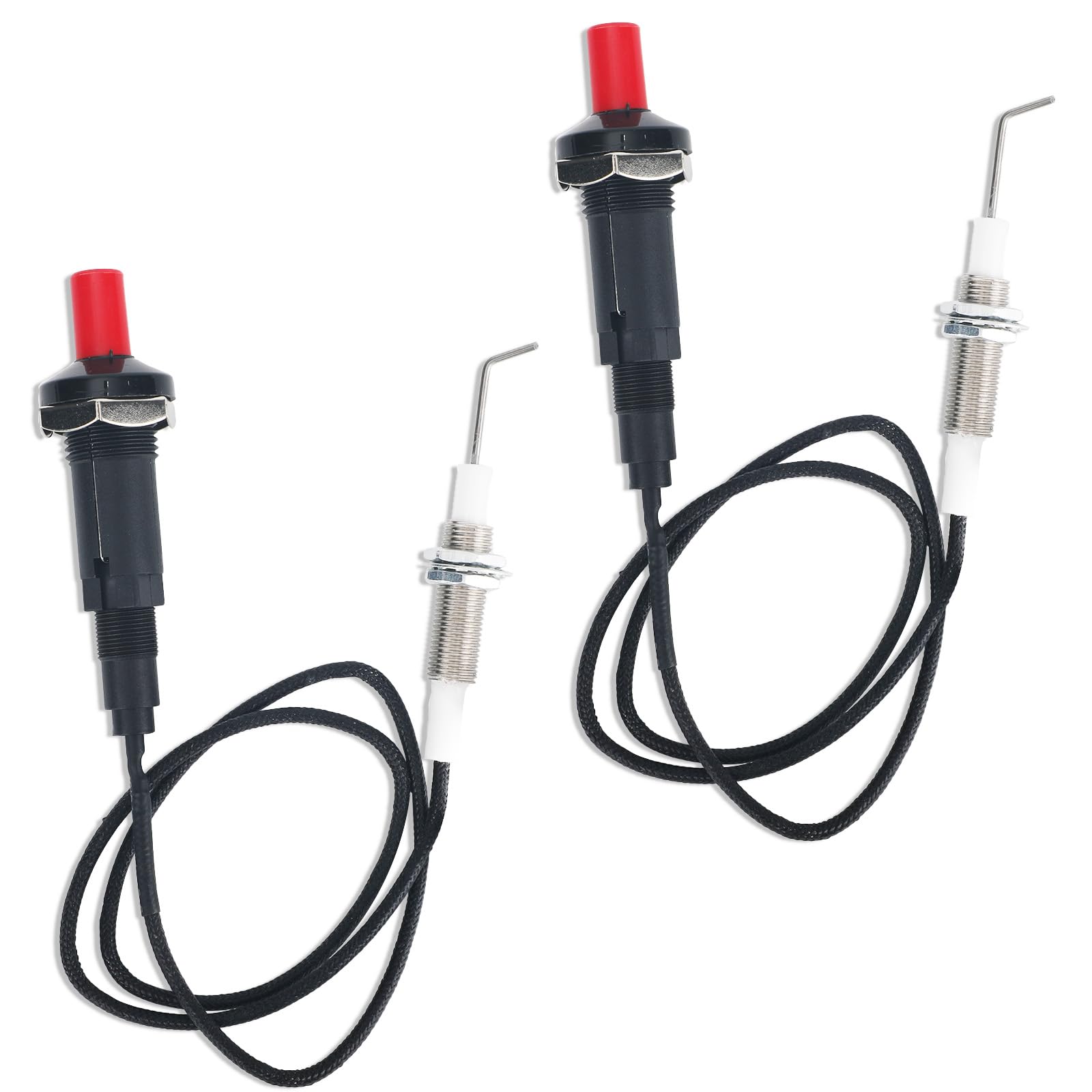 2 Pezzi Accenditore Piezoelettrico Pulsante per Gas Propano, Accenditore Piezoelettrico con Ago di Accensione a Vite Accessori Pratici per Accendisigari da Cucina Forno Camino a Gas