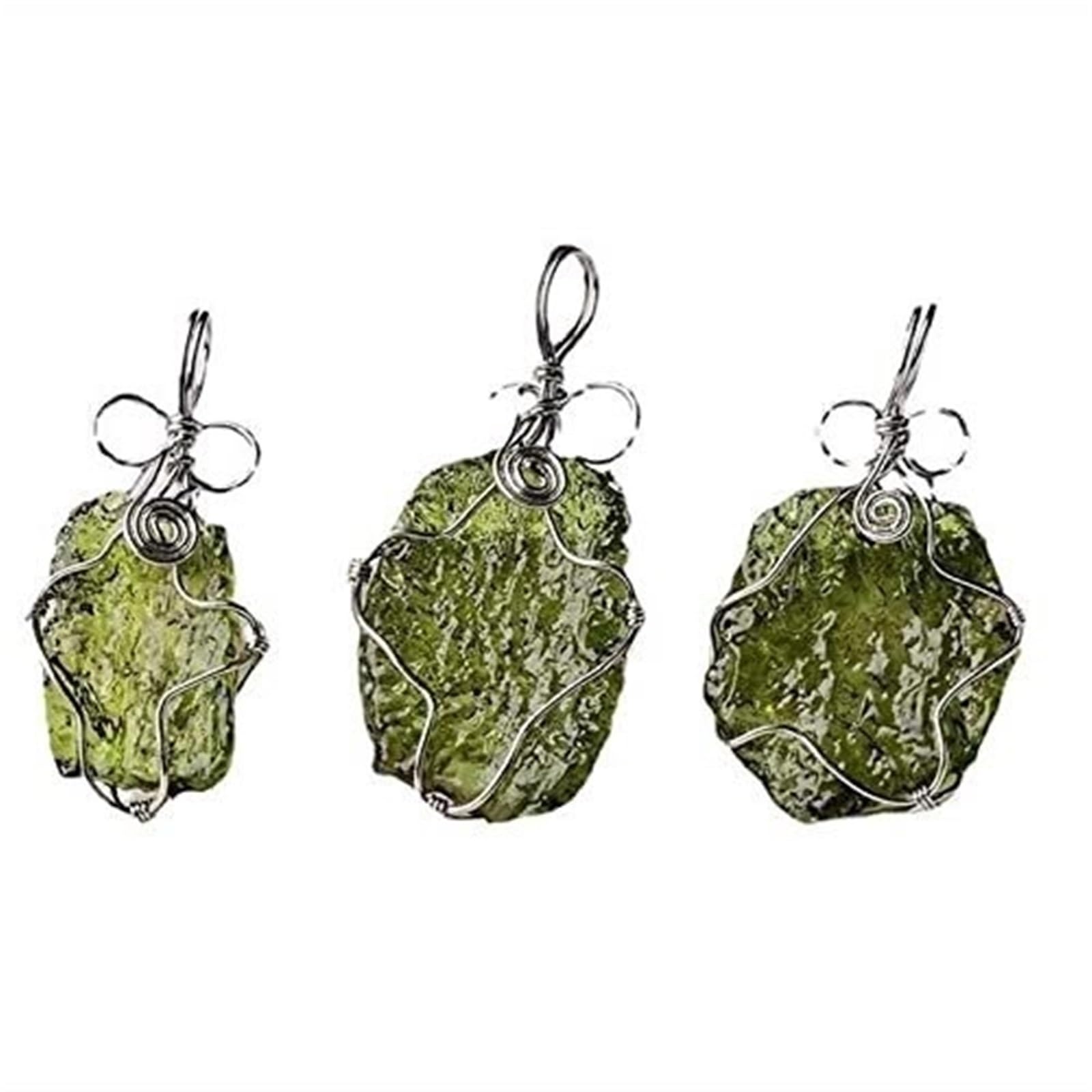 Piedra de Moldavita, Moldavita cruda real, colgante de cristal de Moldavita verde, aerolitos, collar con cuerda sin energía, joyería de cristal de Moldavita