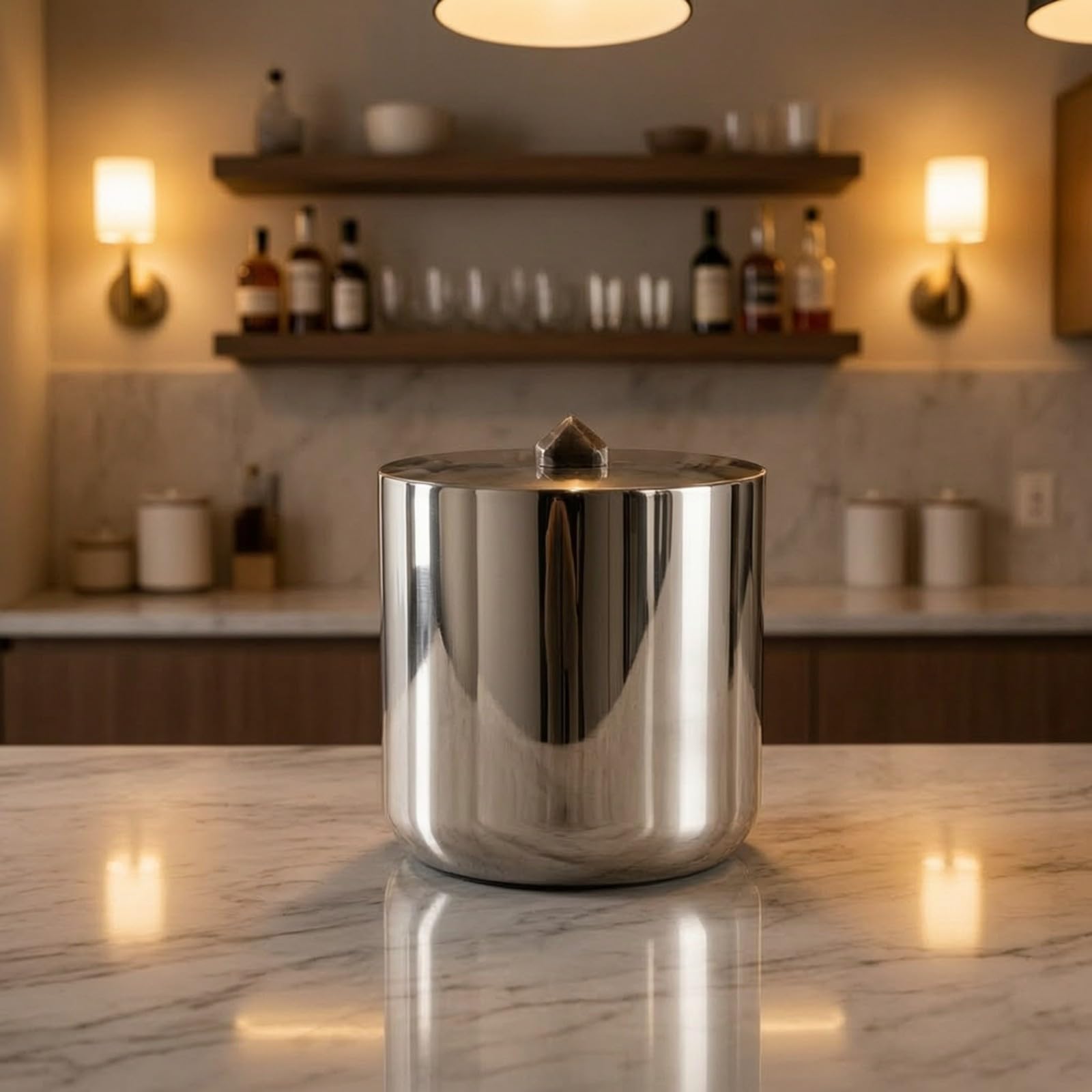 Portaghiaccio per Bottiglie Riflettente | Resistente, Secchiello per il Ghiaccio in Acciaio Inox, Robusto, Secchiello Cilindrico Champagne, Ristoranti