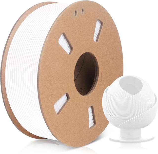 JAYO PLA+ 3D Printer Filament, PLA Plus Filament 1.75mm, Dimensional Accuracy +/- 0.02 mm, 0.65kg Spool (1.43 lbs ), PLA+ White