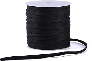 Bias Tape Double Fold 1/4 Inch, Double Fold Bias Binding Tape 55 Yards Per Roll for Crafts, Sewing, Seaming, Hemming, Piping, Quilting, Drawstring Making (Black)