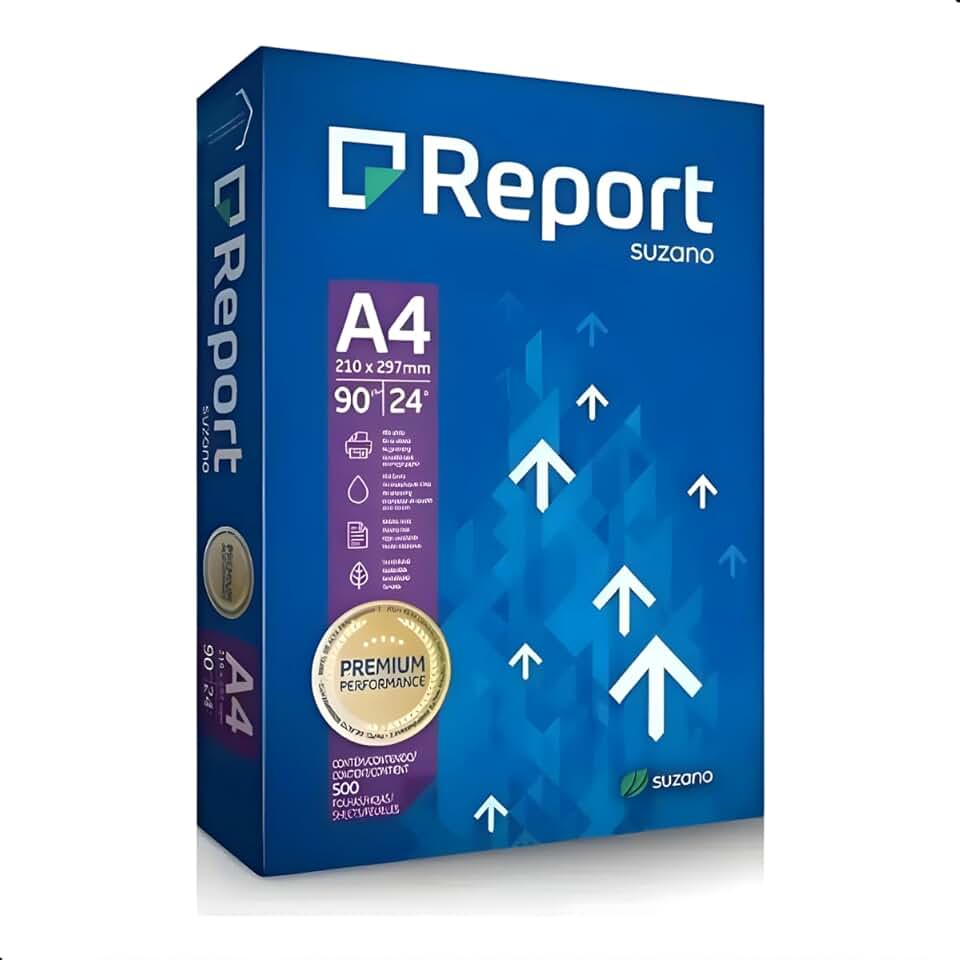 Papel Sulfite Report A4 90g Branco Pacote com 500 Folhas
