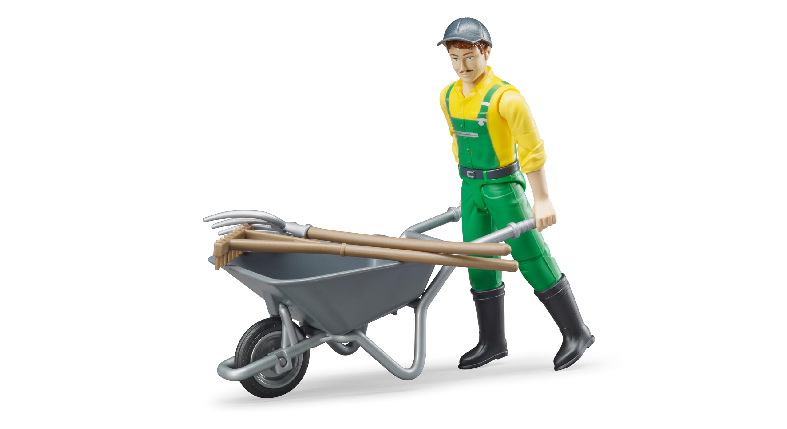 bruder 62610 - Figurenset Landwirt mit Zubehör - 1:16 Bauer, Spielzeugfigur, Mann, Mensch, Stall, Traktor, Bauernhof, Pferdehof, Wahrscheinlich Braun Oder Grün