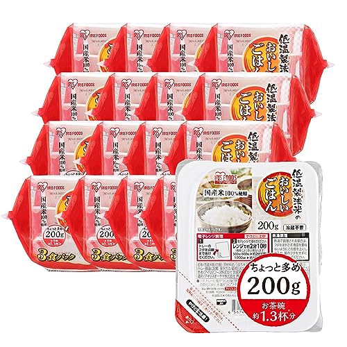 アイリスオーヤマ パックご飯 200g×48個 国産米 100% 低温製法米の商品画像（Amazon）