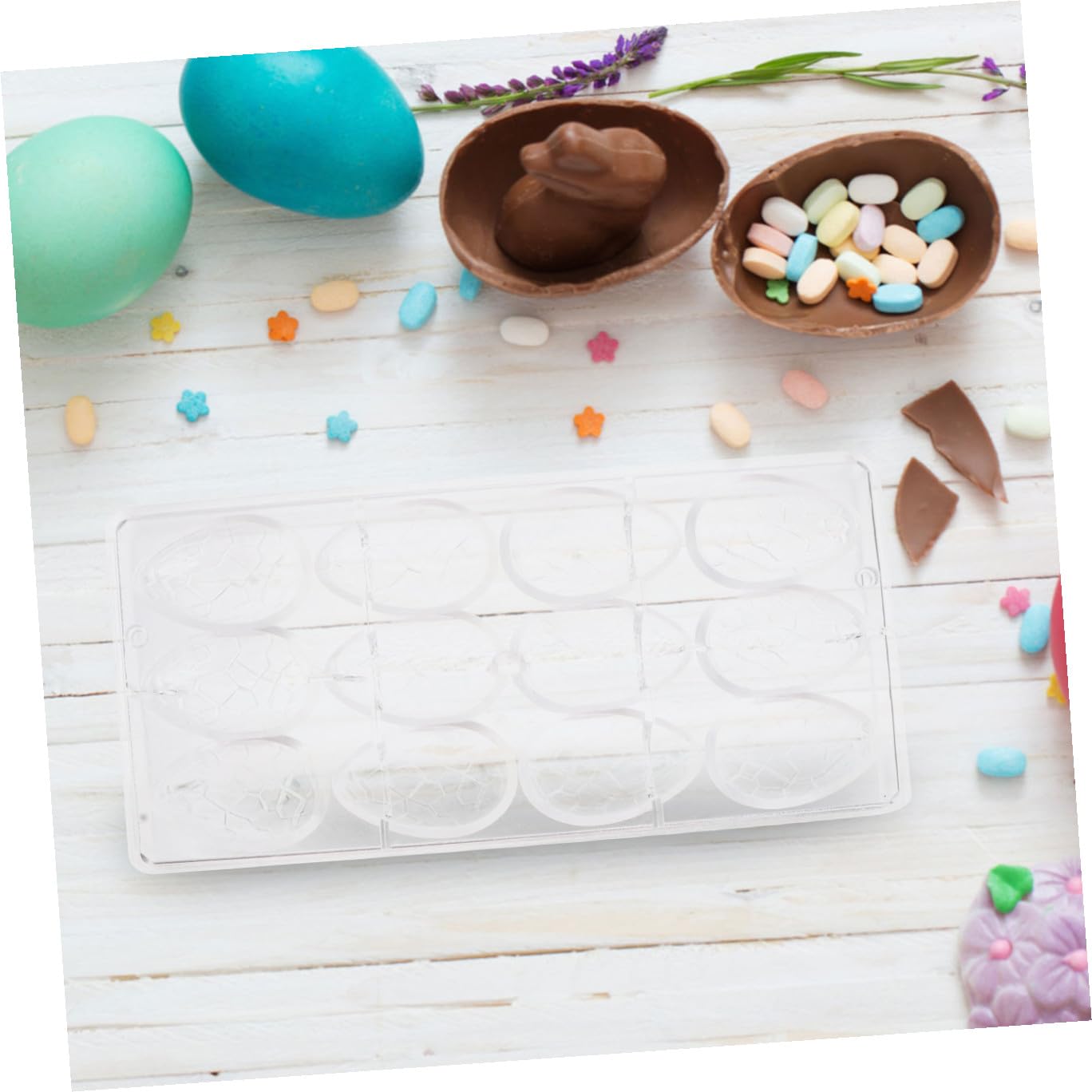 Alipis 3 Piezas Molde Para Hornear Chocolate Molde De Chocolate De Galletas De Pascua Huevo s De Cocina s De Frutas s De Helado Pegajoso Transparent El Plastico