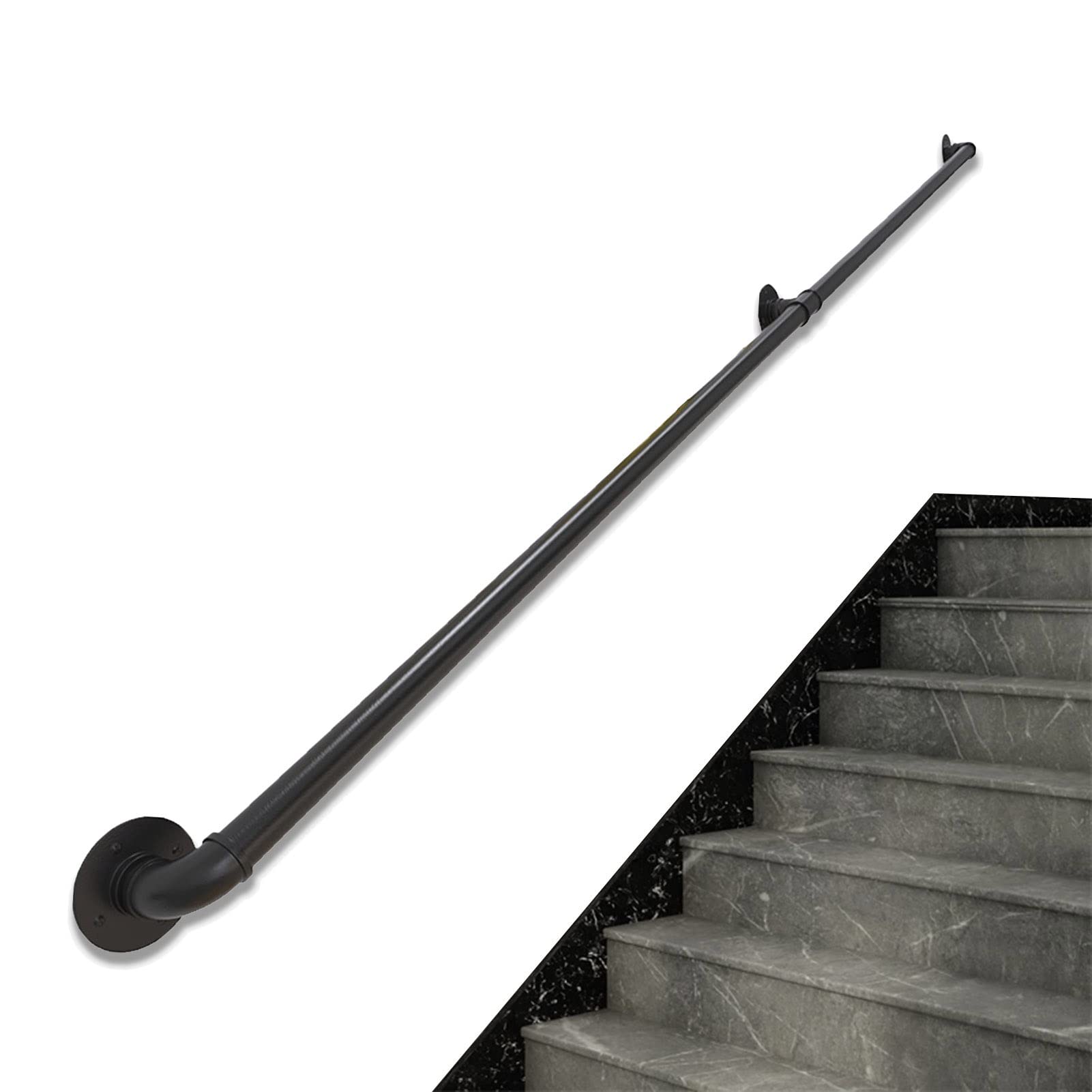Rail d'appui extérieur pour marches de jardin et accès de maison de 30 à 600 cm