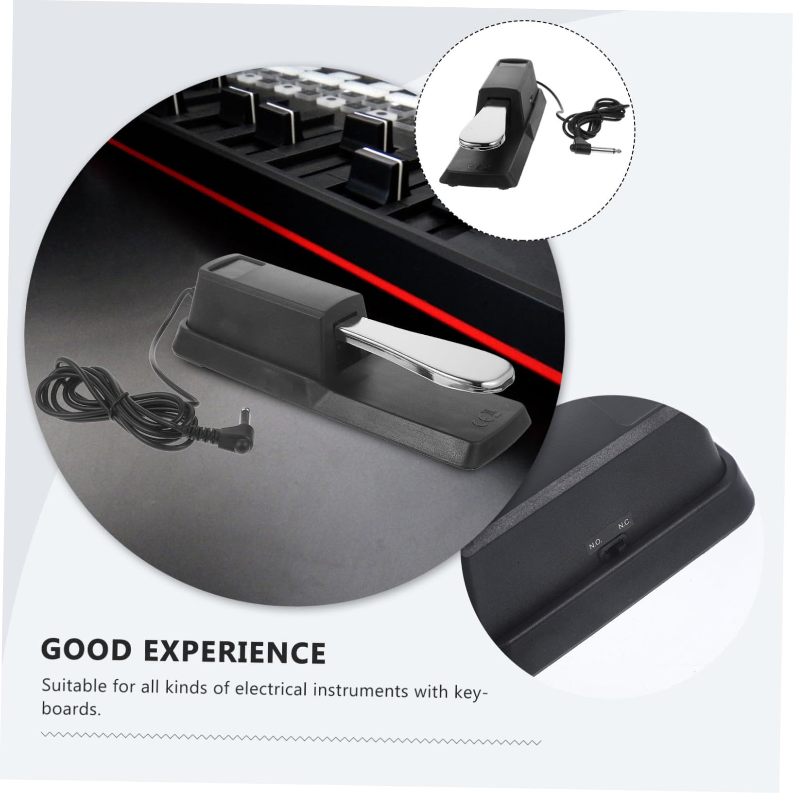 Generic Keyboard Pedal for Piano Sustain Pedal for Electronic Keyboard Non-slip Base Durable Expressive Random Style