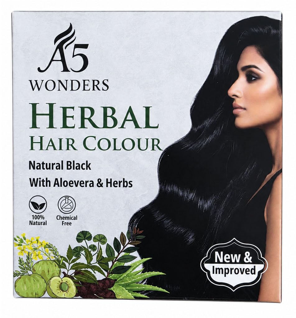 A5 Wonders Herbal Hair Colour - Natural Black - with Aloevera and herbs | Herbal Hair Color, A5 Wonders Herbal Hair Colour - Natural Black - with Aloevera and herbs-image-34