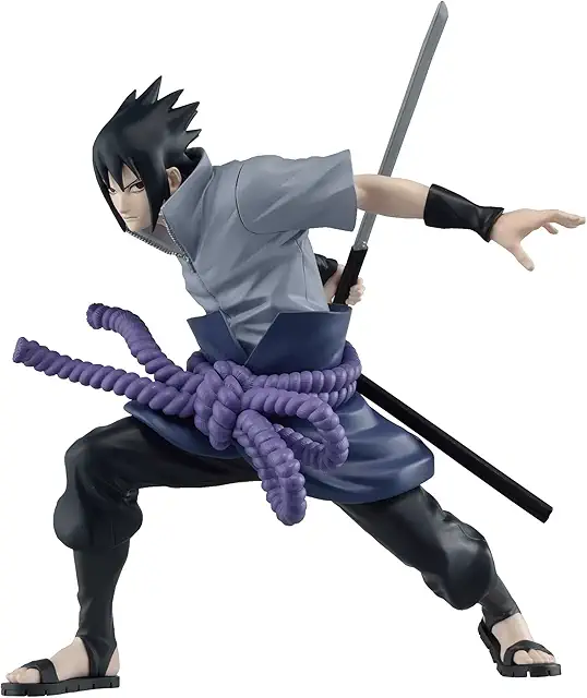 Figurine Uchiha Sasuke avec étoiles vibrantes 13 cm - Collection Naruto Shippuden