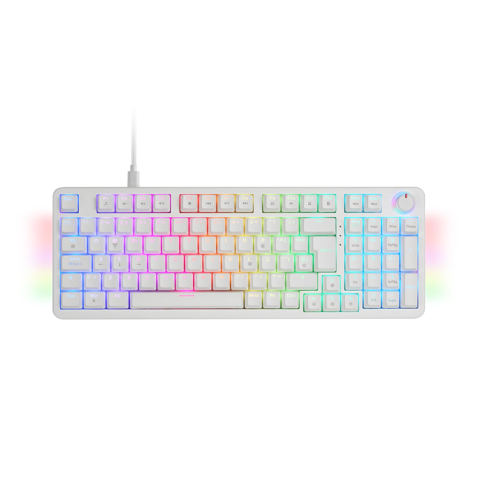 Mars Gaming Mkpro Teclado Mecánico Rgb Chroma Antighosting Switch Silent Español Blanco