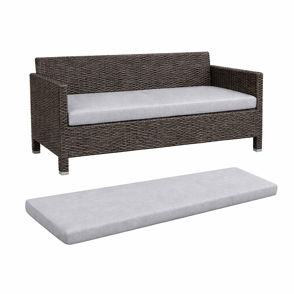 House Of Home Silver Outdoor Bench Cushion Garden & Patio Seat Pad, Water & Uv Resistant, Removable Cover (, 2 Seater 108Cm X 45Cm X 5Cm)