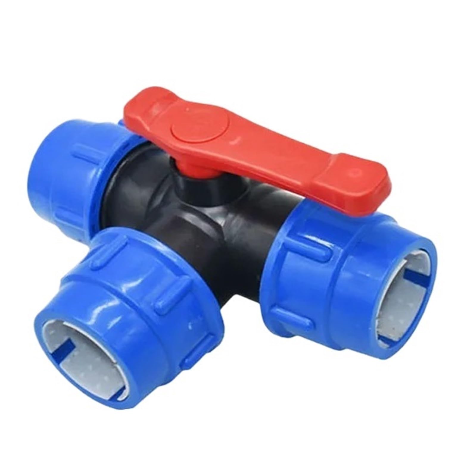 Conector rápido en T de Tubo de PE de 20-63mm, Grifo de jardín de 3 vías, Divisor de Agua Tipo T de plástico | 50mm