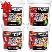 Camerons Smoking BBQ Wood Pellets (Apple, Cherry, Hickory, Mesquite) - 4 Pack of Pints Value Pack - 100% All Natural Barbecue Wood for Smoker Grill & Pellet Grill - BBQ Grilling Xmas Gift Set for Dad