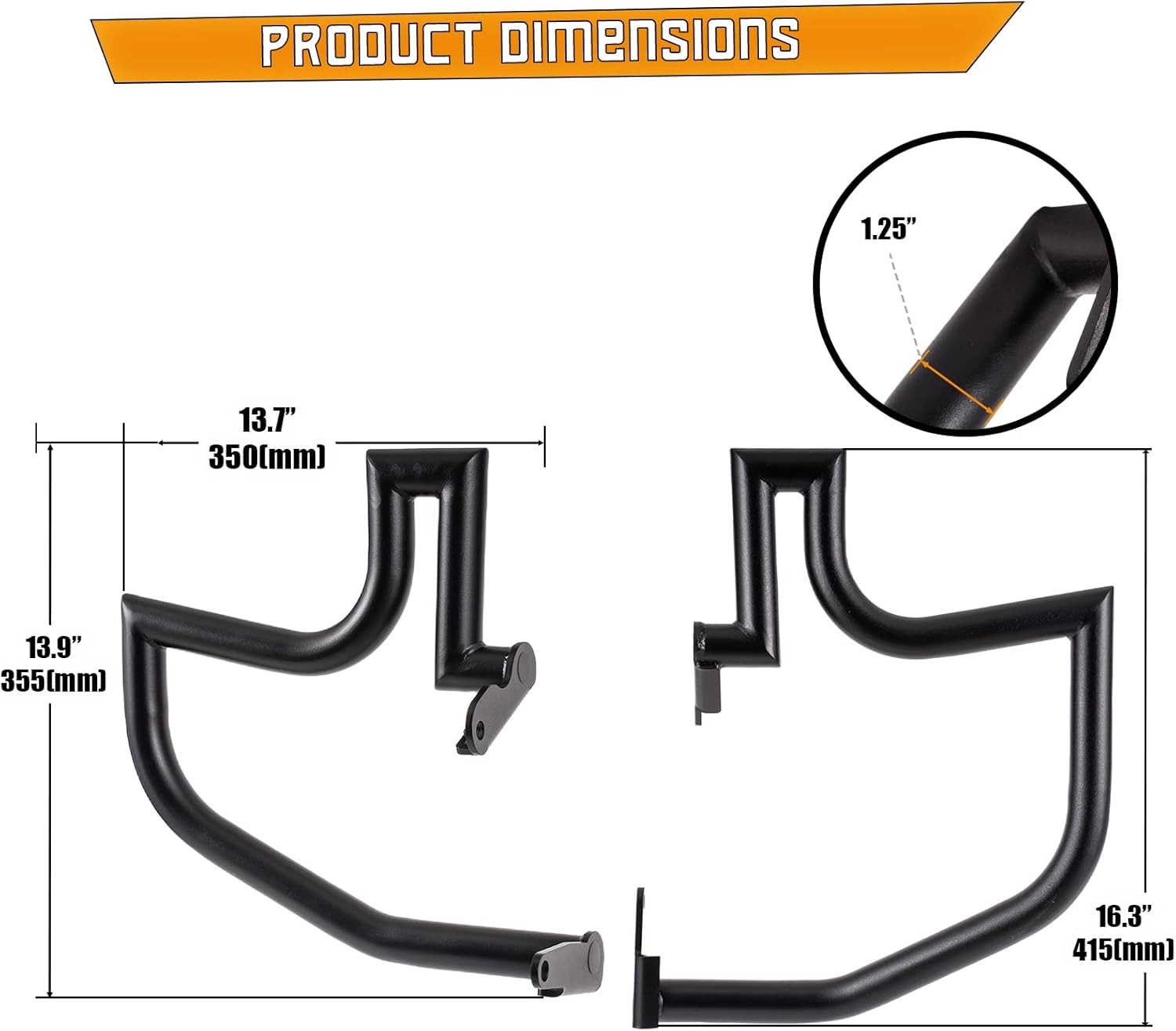 Kinglemc Crash Bar Engine Guard Highway Bar for Honda Rebel 1100 DCT CMX 1100 CMX1100 2021 2022 2023 2024 2025