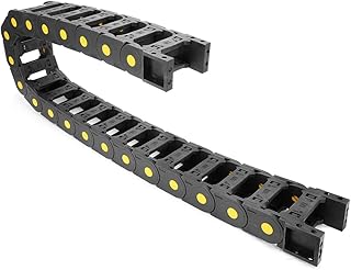 Aexit R55 25mm Electrical equipment x 57mm Plastic Open Type Cable Wire Carrier Drag Chain 1M Length for CNC Black