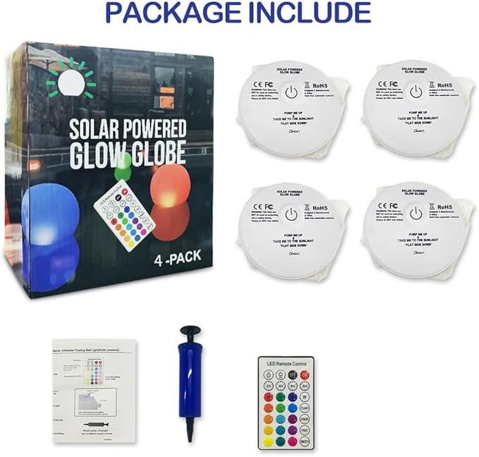 4 Luces Solares Flotantes LED para Piscina 14 Pulgadas 16 Colores miniatura 7