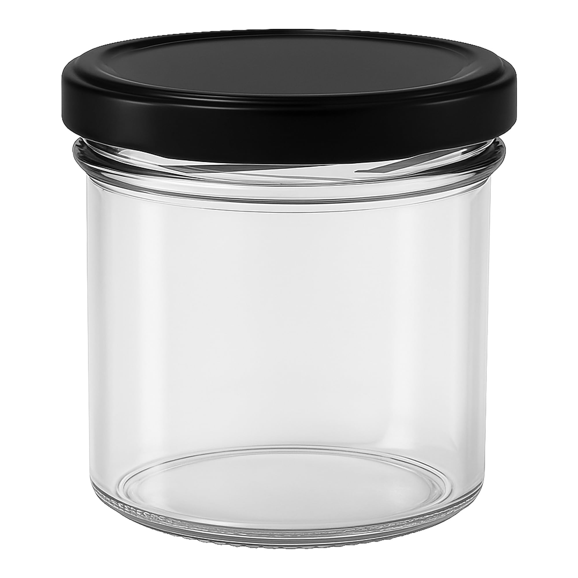Vitrea 100x Marmeladengläser 125 ml - mit Deckel Schwarz TO 66 - Einmachgläser zum befüllen mit Schraubdeckel - Sturzgläser für Marmelade Schraubgläser - leere Gläser - 100 Stück