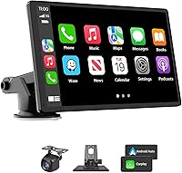 Yongeid 7" Wireless CarPlay & Android Auto Portable Screen - Touchscreen Bluetooth Mirror Link Voice Control for All Cars Trucks RVs
