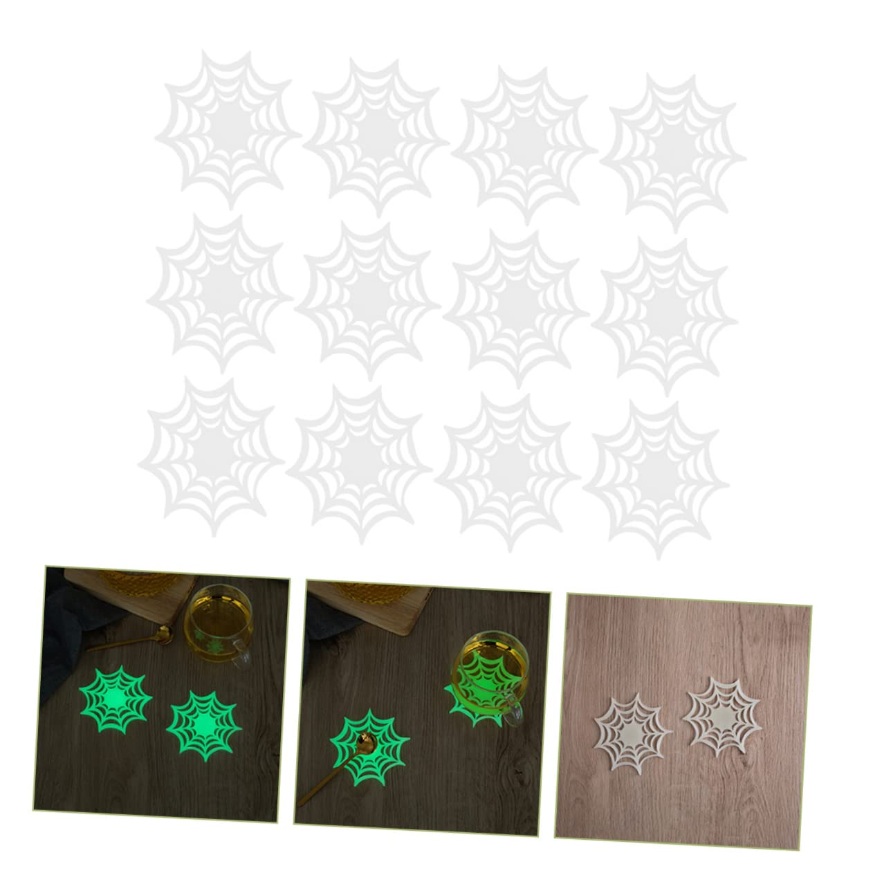 PRETYZOOM 36 Piezas Agarradera De Tela De Araña Accesorios Góticos Titular De La Olla Caliente Tapete para Platos Calientes Estera De La Taza De Bebida Posavasos con Soporte Gel De Sílice
