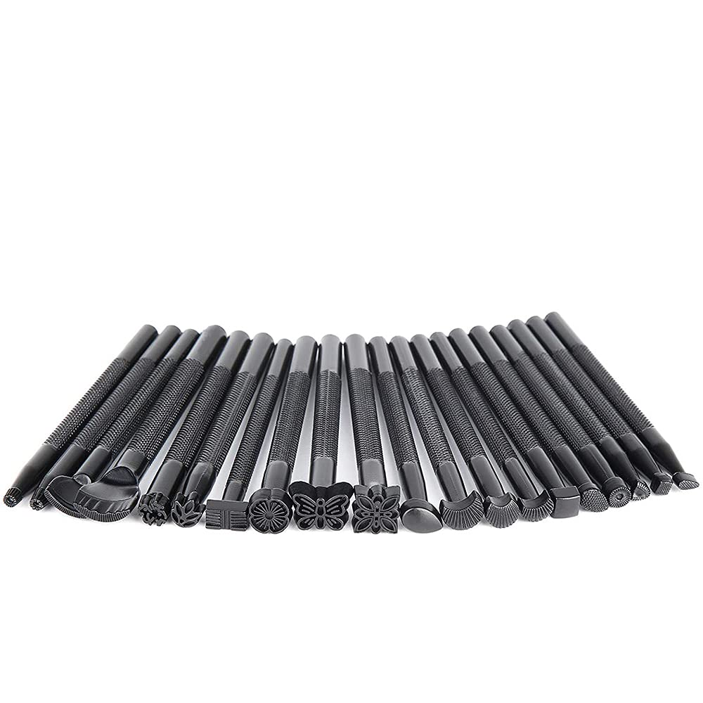 Lot 20 Outils D’Estampage Cuir – Différentes Formes – Acier Inox – Artisanat & Maroquinerie