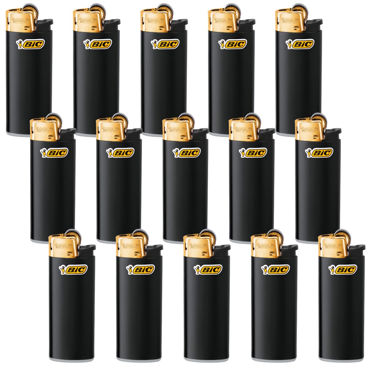 Bic Feuerzeug Mini Schwarz/Gold J25 15Stück