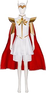 She Ra Costume Women Girls She Ra Cosplay Shirt Pants with Red Cloak Headwear Full Set for Halloween - Buy now