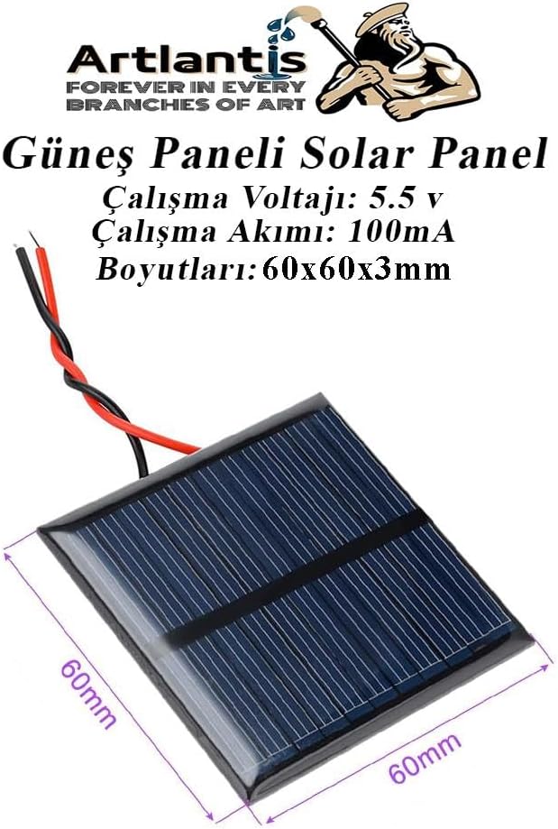 Solar Panel Solar Panel 6X6 Cm 5.5 Volt 100 Ma 1 Piece Solar Power School Classroom Experiment Studies 60X60 Mm