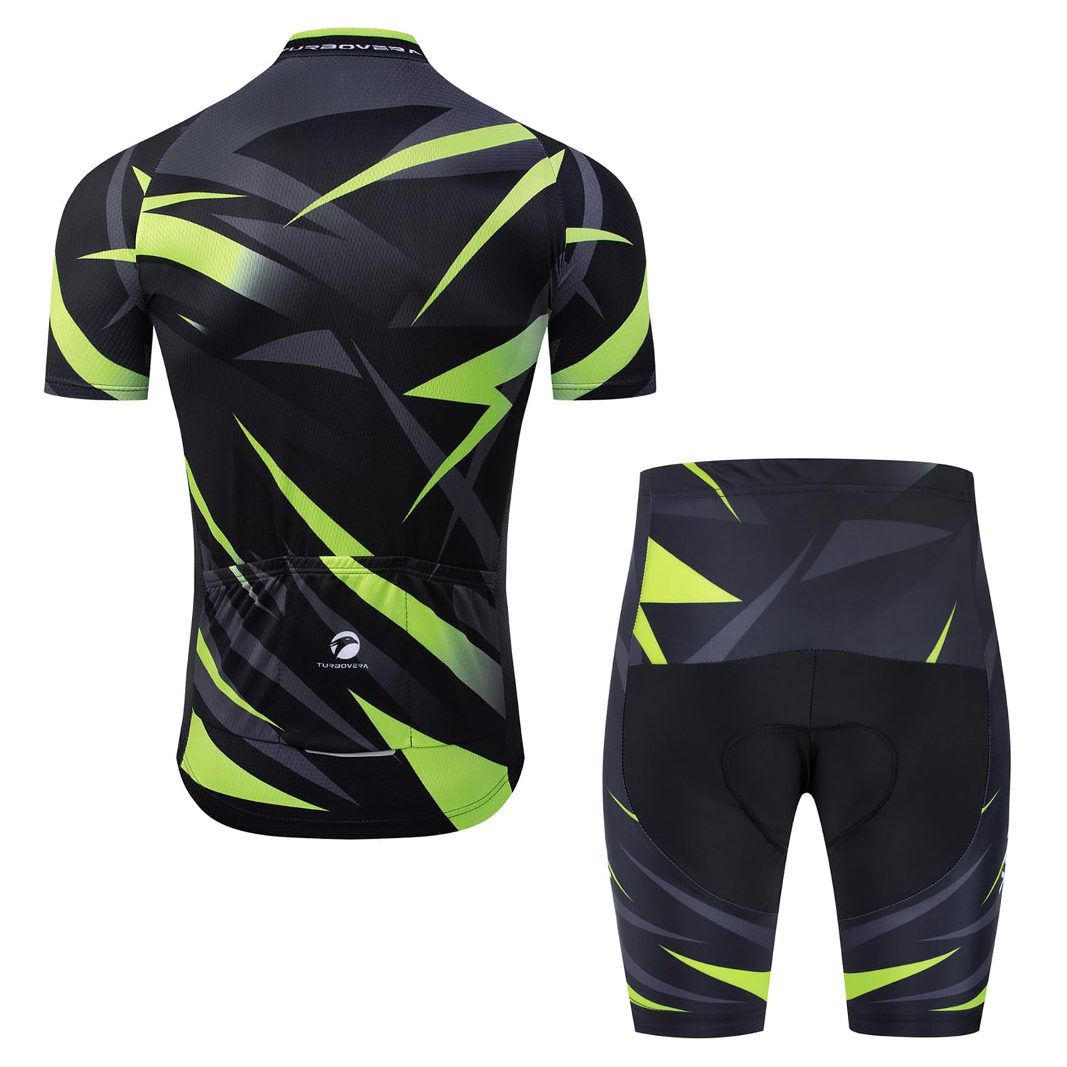 Conjunto de Maillot de Ciclismo, Maillot de Ciclismo Transpirable y Pantalón Corto de Ciclismo con Almohadilla de Gel, de Secado Rápido