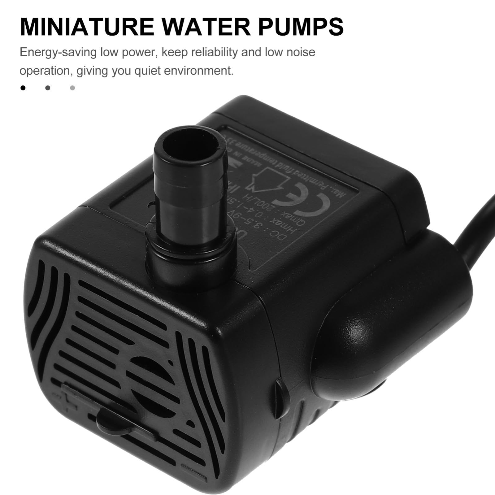 BESPORTBLE 3piezas Usb De Agua Sumergible Potente Para Acuarios Fuentes y Jardines y Silenciosa Color Negro