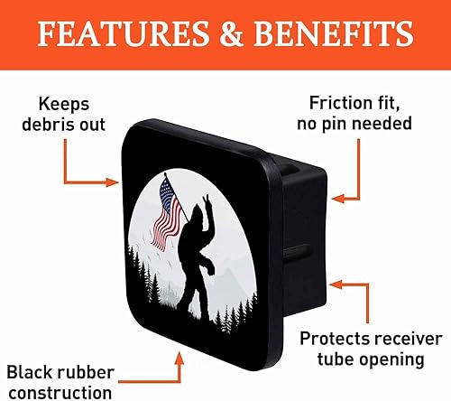 Miniatura 5 de Swono 1 paquete de cubierta de enganche de remolque automático, cubierta de tubo de remolque de 2 pulgadas, tapa de enchufe de goma para receptores