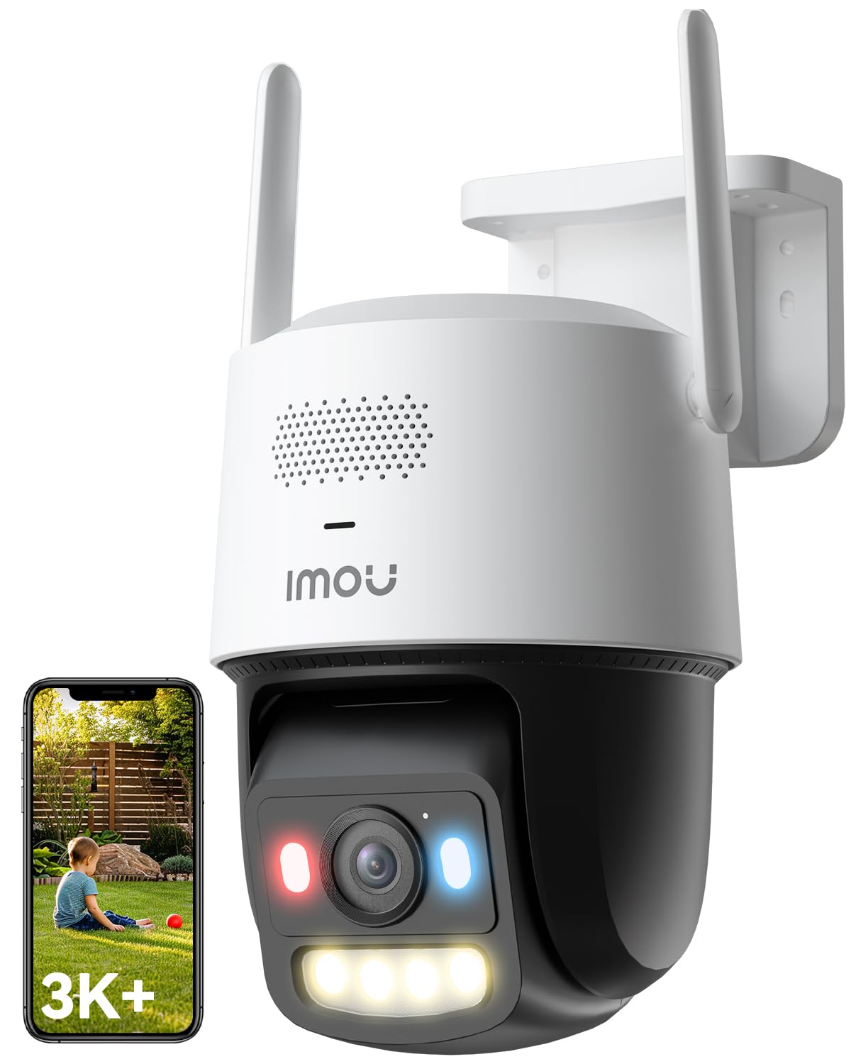 Imou 3K PoE Telecamera Wi-Fi Esterno, Telecamera Esterna, Modalità Privata | 2,4/5G, Visione Notturna a Colori, Rilevamento Uomo/Veicolo, Allarme con Sirena/Faretto, Audio Bidirezionale,Modalità Privata
