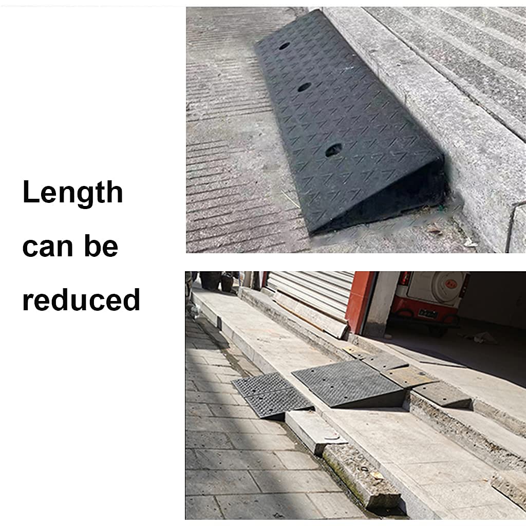 Zielone gumowe rampy progowe 100X38X15Cm, odporność na ciepło i zimno, obciążenie do 1000 kg, wytrzymałe stopnie krawężnika do podjazdu, chodnika/100X30X9Cm