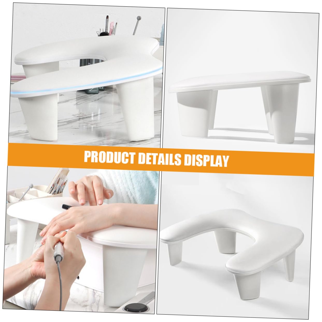 Cuscino poggiamani a forma di U per nail art, per tecnici delle unghie, portatile, per manicure, forniture per saloni
