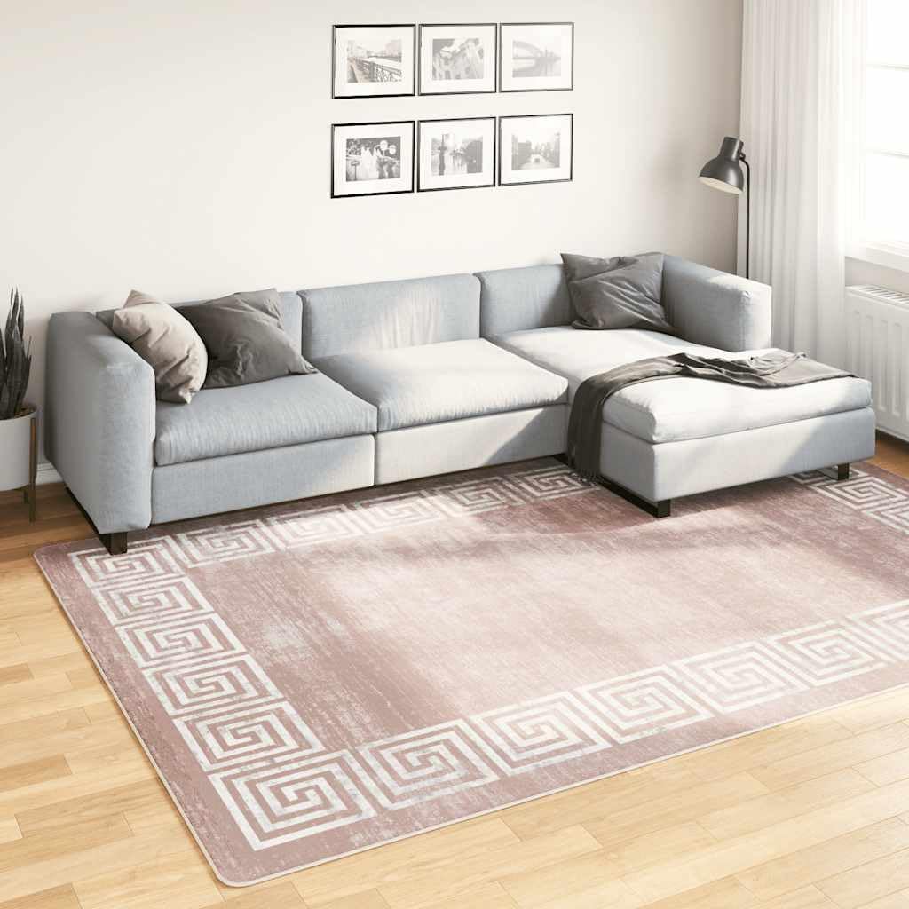 Tapis lavable en velours beige pour salon chaleureux et chambre