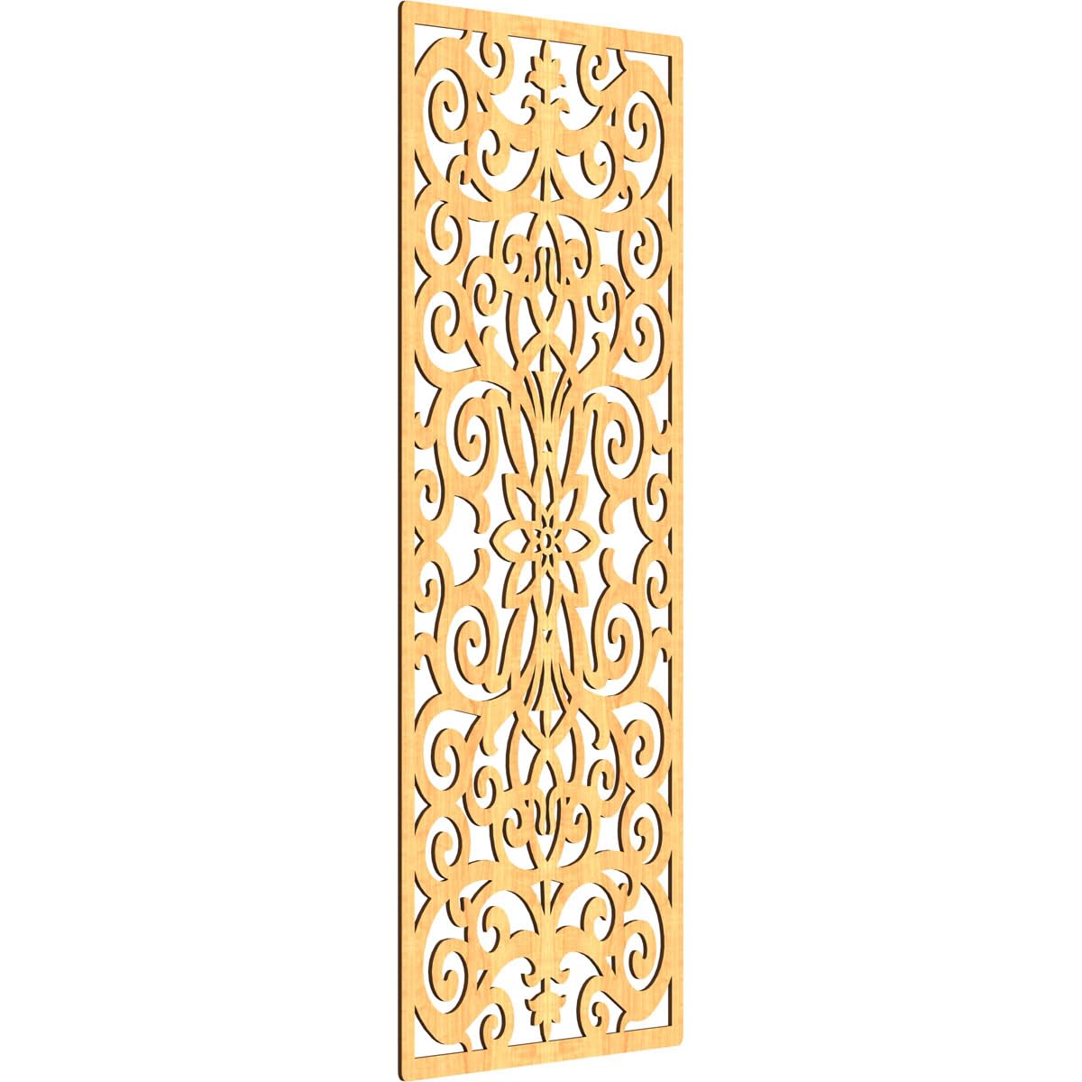 Buel Decorative Pierced Fretwork Wood Wall Panels, 29 3/8"W x 74 3/8"H x 1/4"T, Cherry