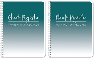 BookFactory Check Register Book/Transaction Records Log Book/for Personal or Professional Transactions - Wire-O, 100 Pages, 8.5'' x 11'' (LOG-100-7CW-PP(Check-Register)) (Pack of 2)