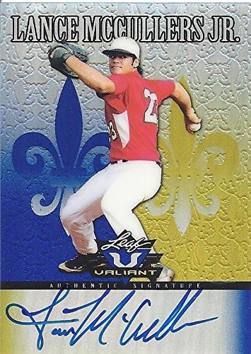 LANCE MCCULLERS JR. AUTOGRAPHED BASEBALL TRADING CARD - 2012 LEAF VALIANT BLUE VARIATION SERIAL #15/25 #VA-LMI (HOUSTON ASTROS) FREE SHIPPING WITH INSURANCE