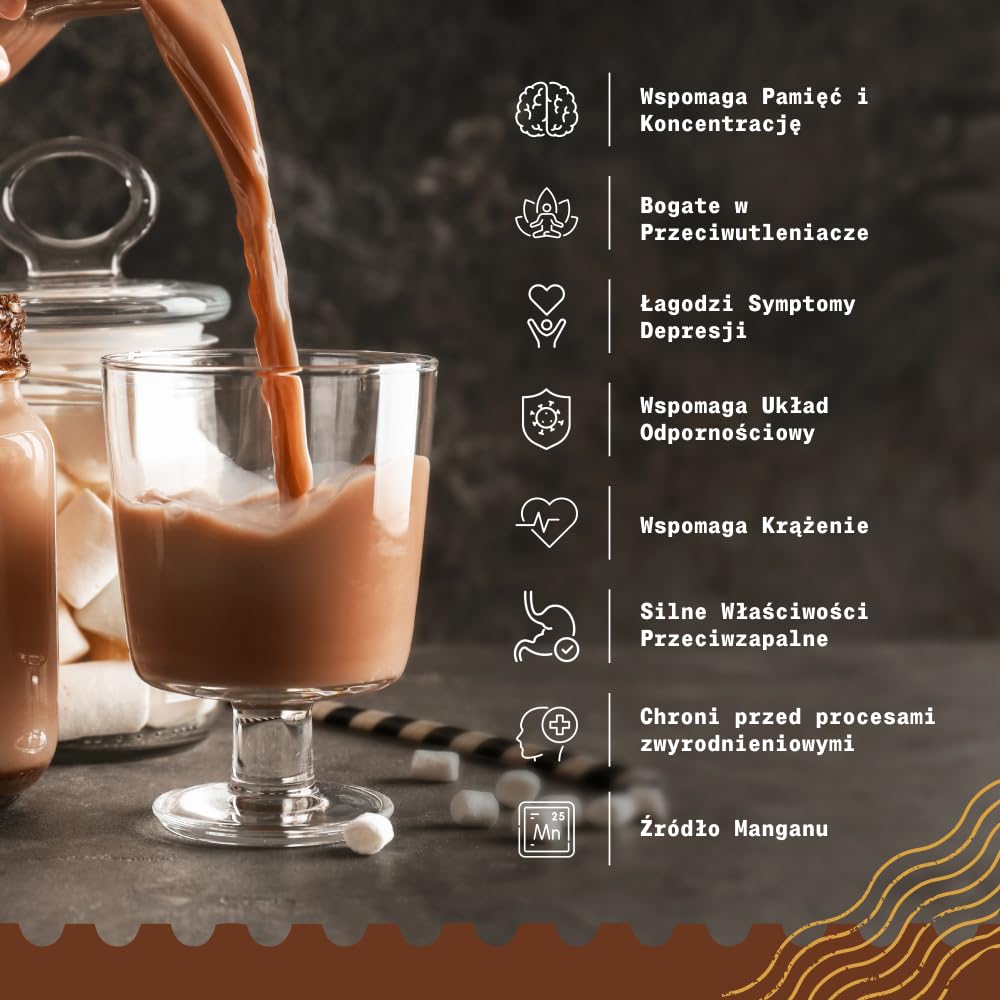 NaturaleBio Bio Surowe Kakao w Proszku Niealkalizowane | 1 kg. Kakao bez cukru, niealkalizowane i testowane na metale ciężkie, do smoothie, pieczenia i napojów.