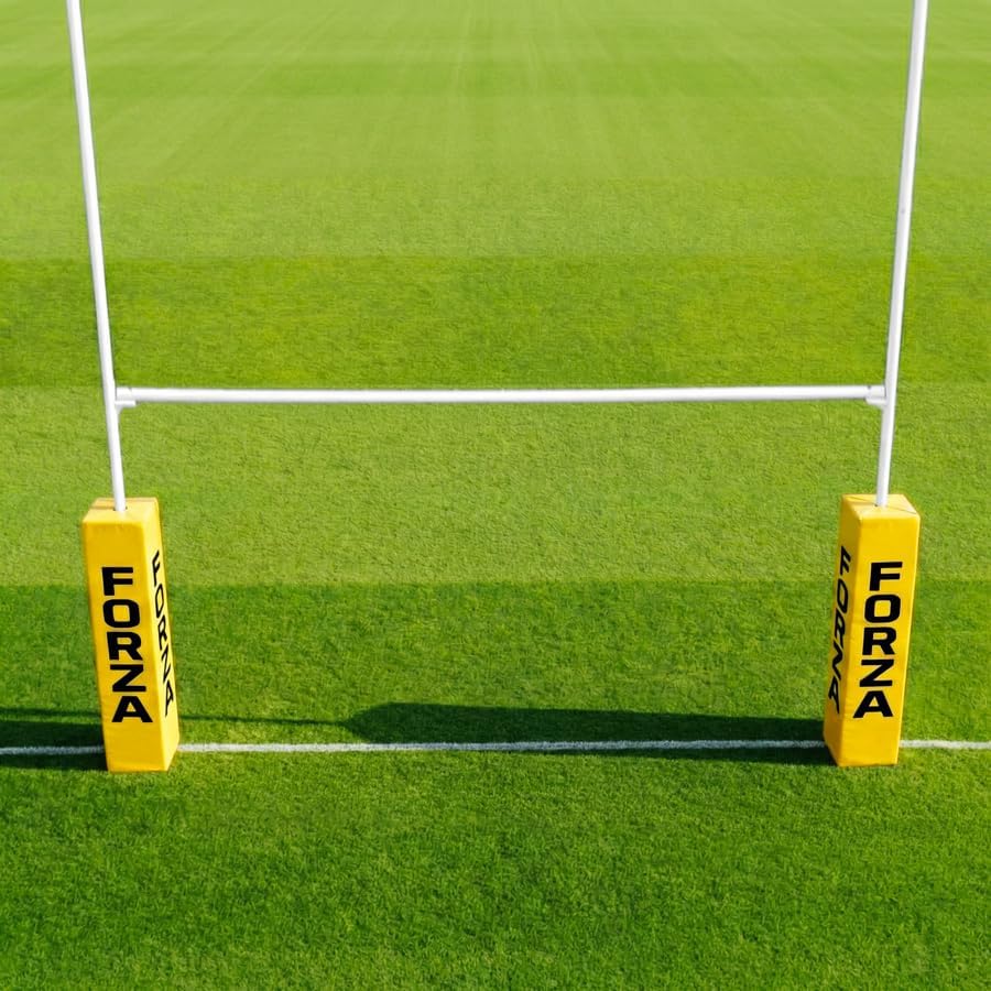 FORZA Rugby Post Protector Pads – 6ft Weather-Resistant PVC Rugby Post Padding with 3in Foam Interior & Hook/Loop Fastening – Pack of 1, 2 or 4