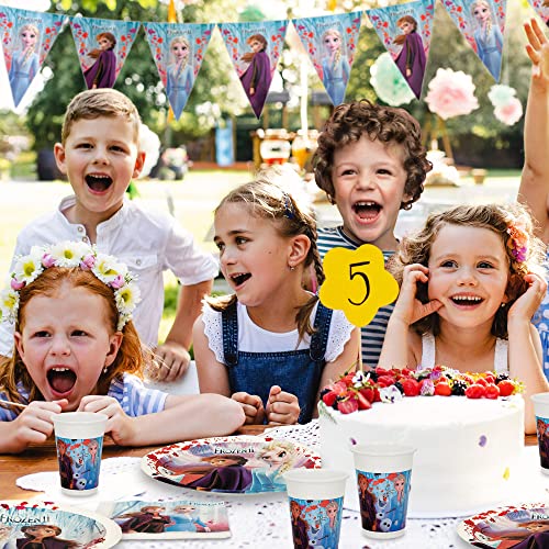 Miniatura 6 de Disney Frozen Pack De Fiesta Decoración Frozen, 64 Piezas Vasos, Platos, Servilletas, Mantel, Globos, Invitación , 8 Comensales, Vajilla Infantil Desechable 71996